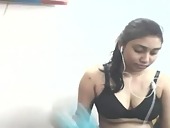 Indian girl strip tease and masturbated on cam for lover