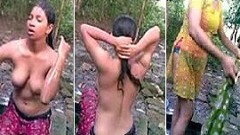 Indian Village Bhabhi Mms During Outdoor Bath