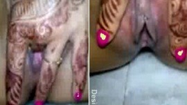 desi bahu enjoy chut sex by fingering of mehandi hand